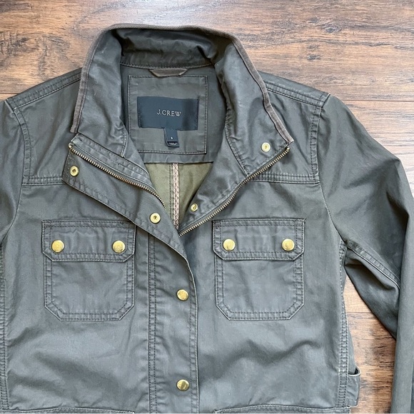 J Crew • Downtown Field Jacket waxed cotton canvas Mossy Brown olive green - Picture 5 of 14